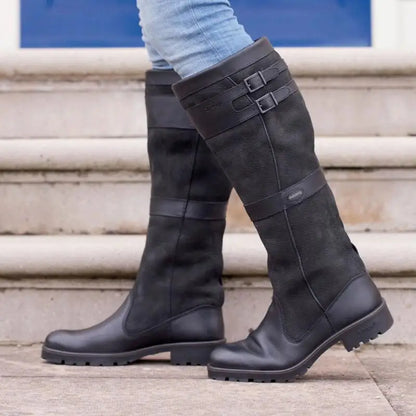 Bottes en cuir rétro élégantes pour femmes