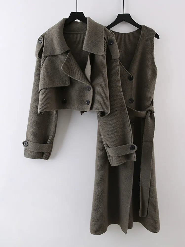 Stilvolles 2-teiliges Set Jacke und Kleid - IdealeKleiden