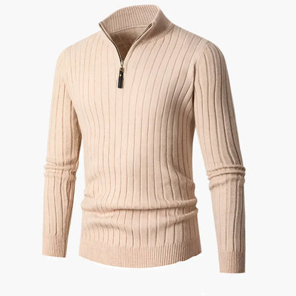 Haut en maille élégant avec col montant et demi-zip
