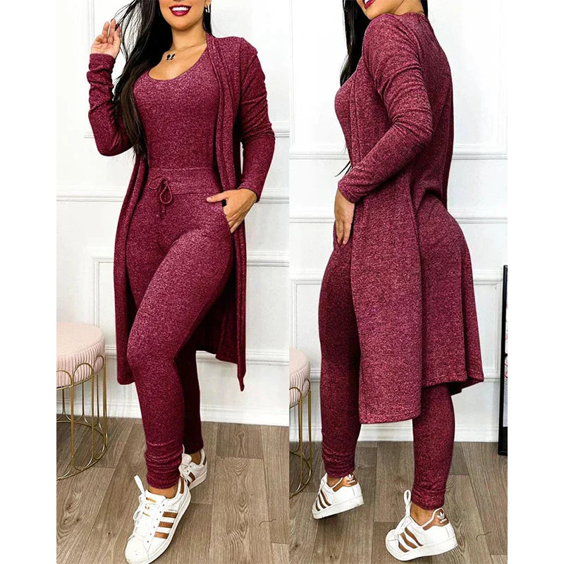 Ensemble de salon 3 pièces pour femme avec veste Confort