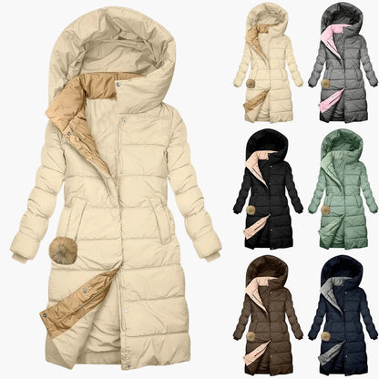 Winter Steppmantel Damen | Langer, Winddichter Parka Mantel - IdealeKleiden