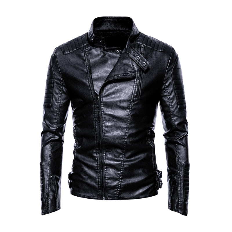 Blouson en cuir style motard Ryan Storm