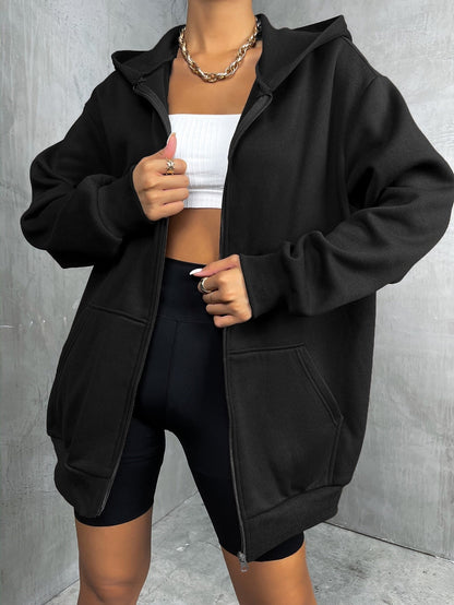 Gilet femme élégant avec capuche et fermeture éclair