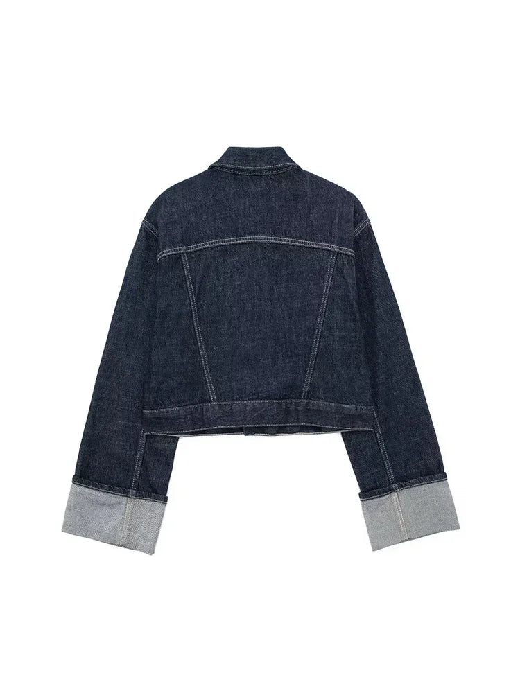 Moderne Damenjacke Jeans Stilvoll - IdealeKleiden