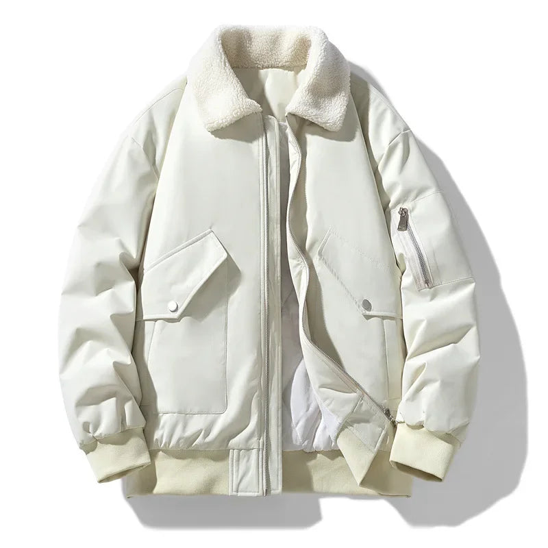 Winterjacke Lammfellkragen Modern Trendy - IdealeKleiden