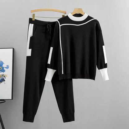Ensemble tricoté femme pull et pantalon confort
