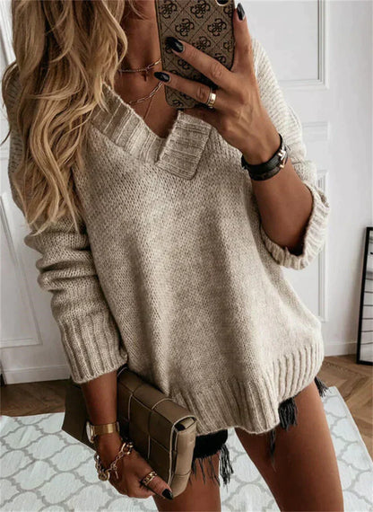 Pull-overs élégants pour femmes Col en V Chaud
