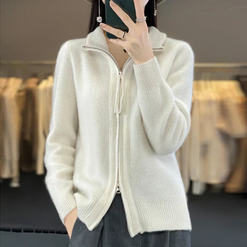 Gilet en laine Double fermeture éclair Haute qualité Doux