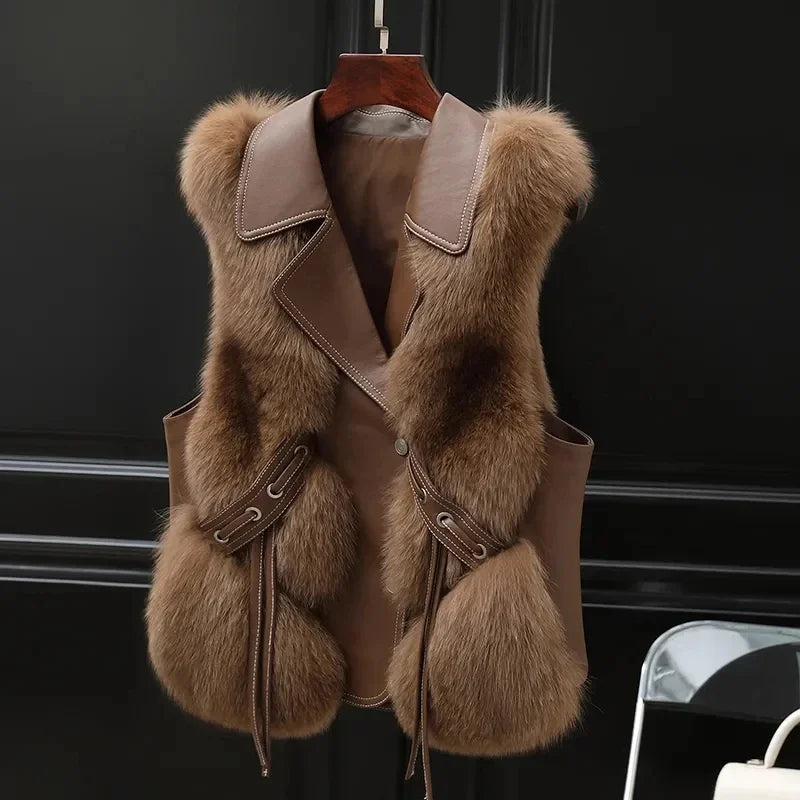 Gilet en fausse fourrure tendance pour femme