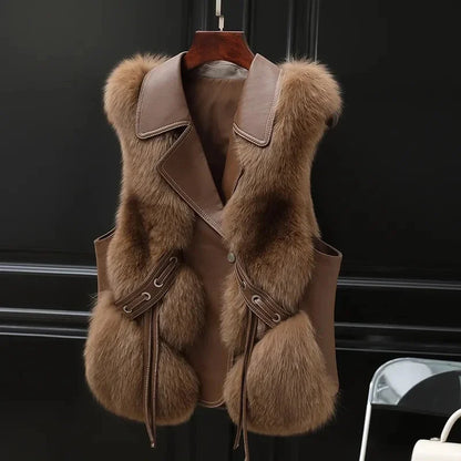 Gilet en fausse fourrure tendance pour femme
