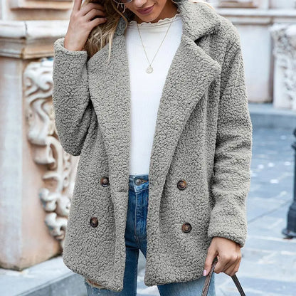 Veste teddy marron douce et tendance
