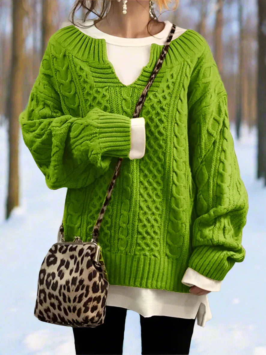 Pull tricoté oversize Doux et chaud Coupe confortable