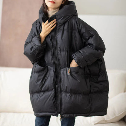 Doudoune chaude oversize à capuche pour femme