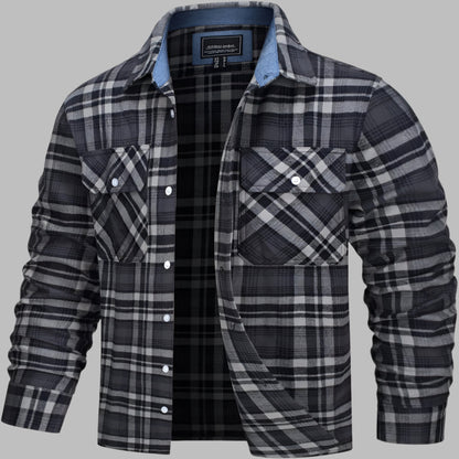 Chemise à carreaux en coton aspect flanelle