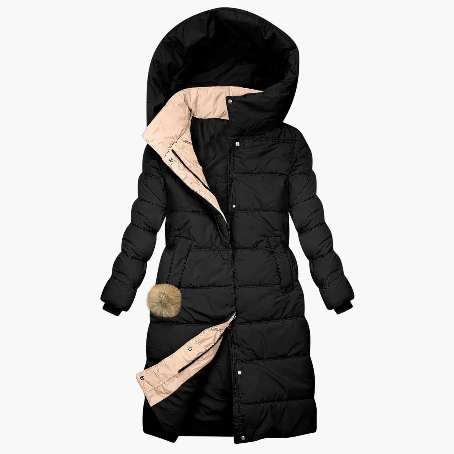 Manteau matelassé d'hiver pour femme | Long parka coupe-vent