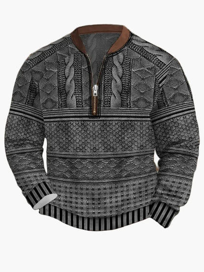 Pull en tricot zippé moderne pour homme