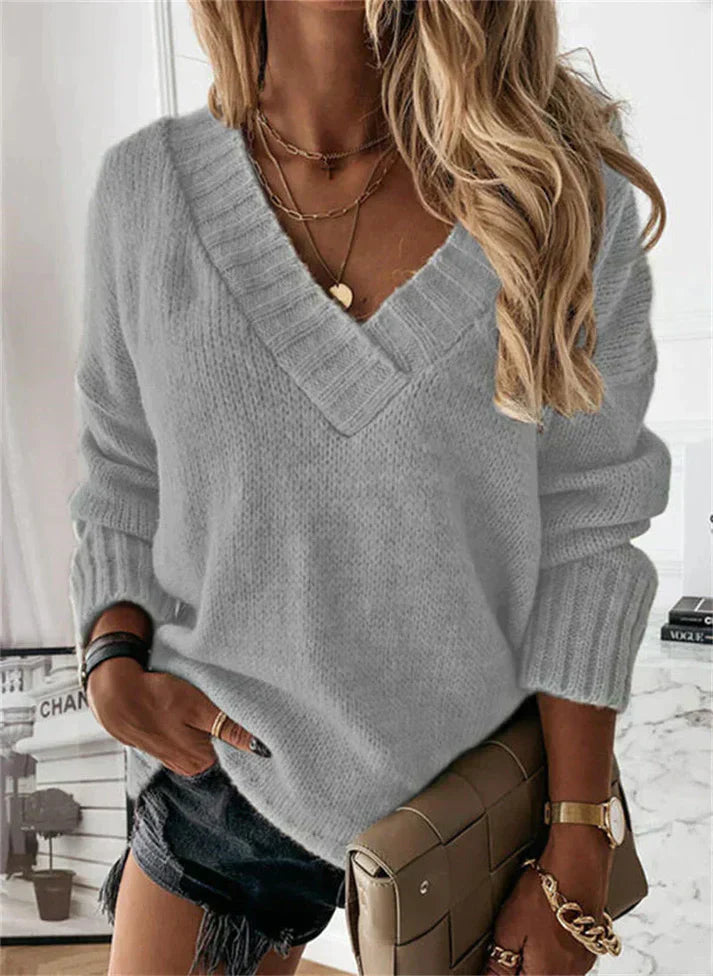 Pull-overs élégants pour femmes Col en V Chaud