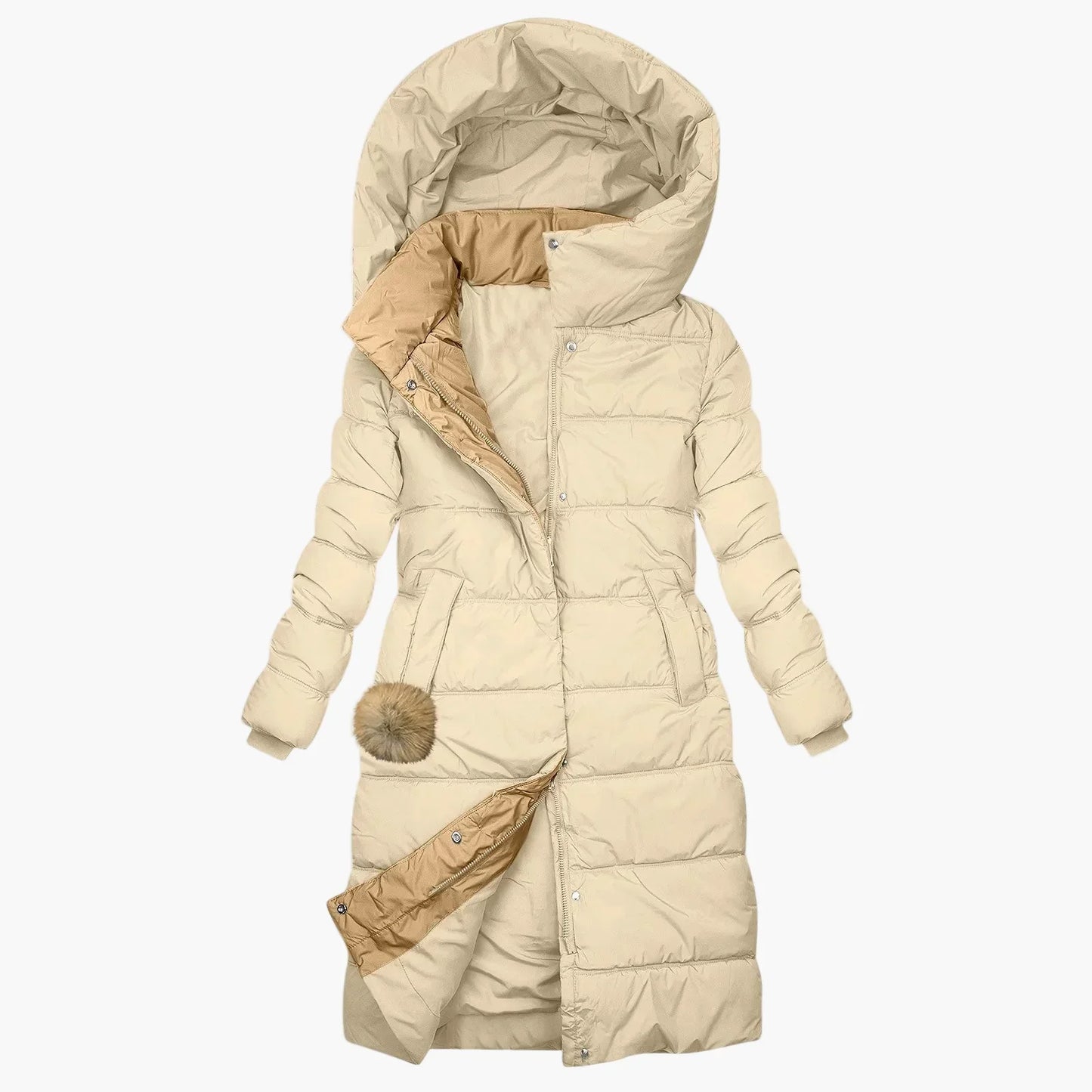 Manteau matelassé d'hiver pour femme | Long parka coupe-vent