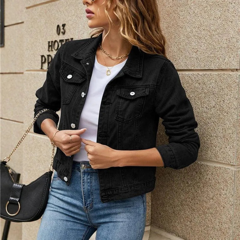 Veste en jean stylée et durable avec boutons et poches