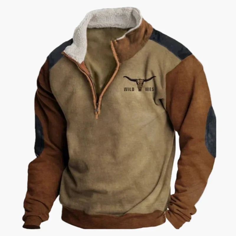 Pull élégant look western motif ethnique outdoor