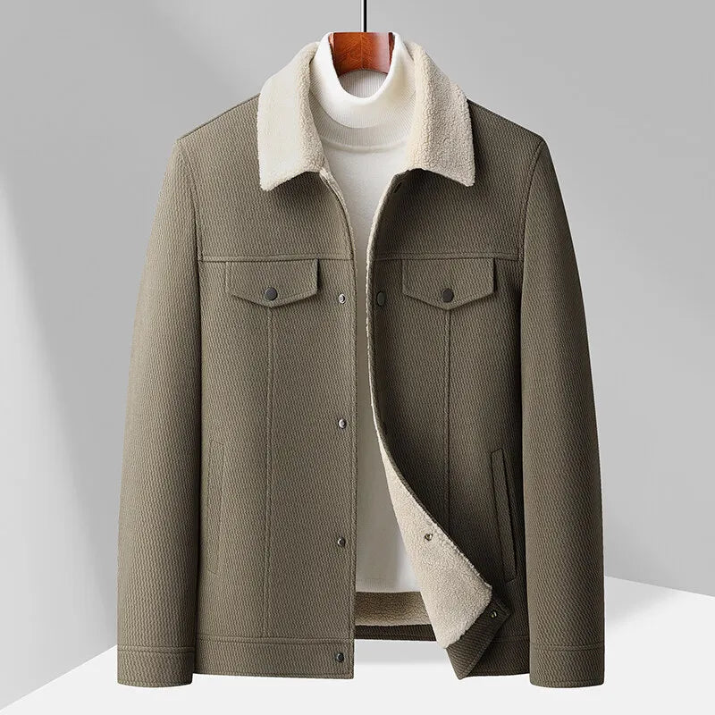 Gilet polaire chaud pour hommes avec col