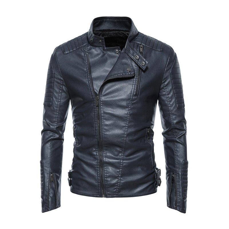 Blouson en cuir style motard Ryan Storm