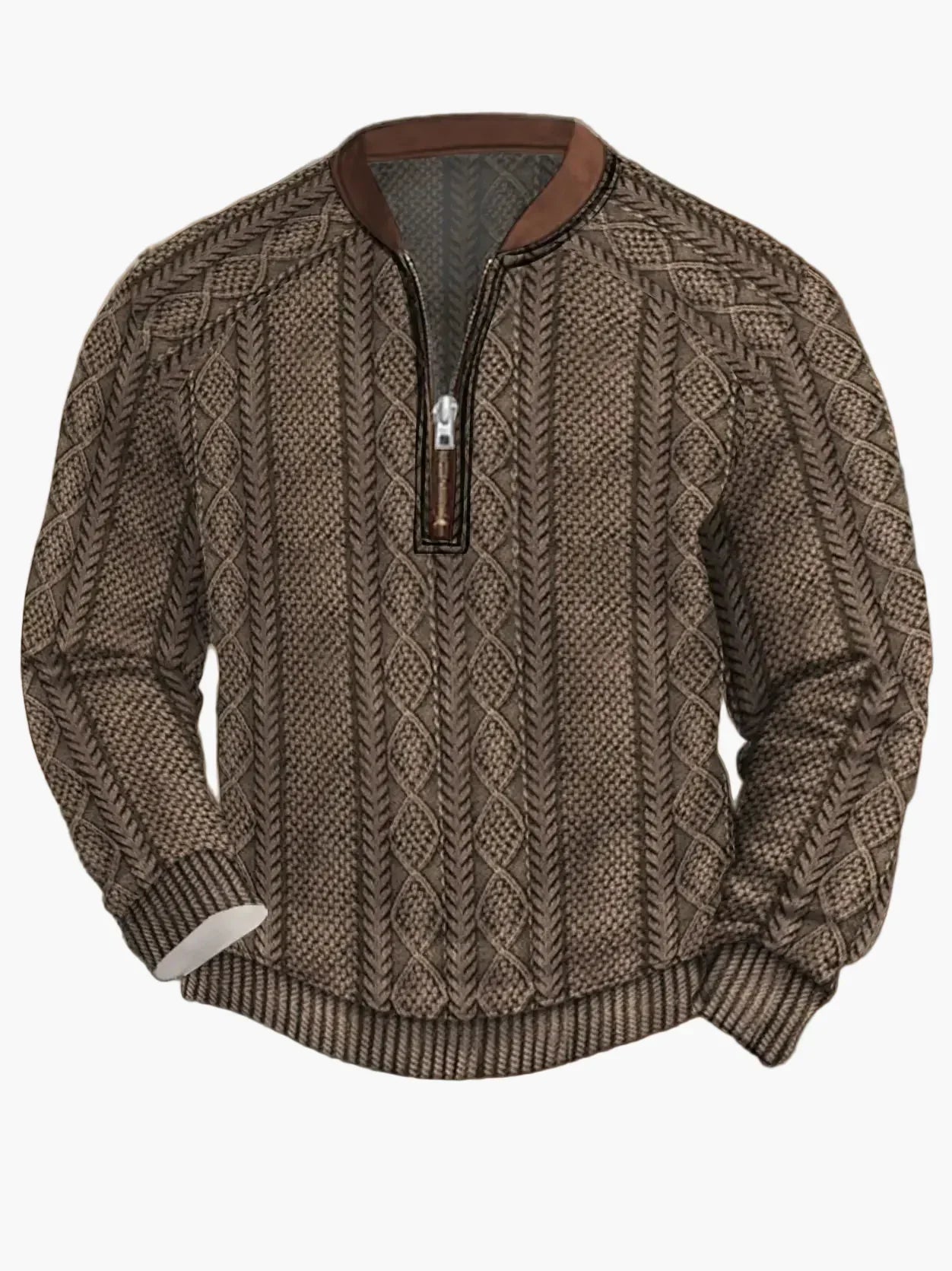 Pull en tricot zippé moderne pour homme