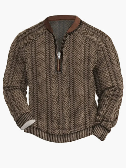 Pull en tricot zippé moderne pour homme