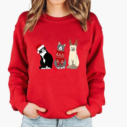 Pull de Noël chat guirlande lumineuse - Pull chat drôle Hiver