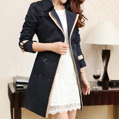 Eleganter Trenchcoat Damen Mittellang Tailliert - IdealeKleiden