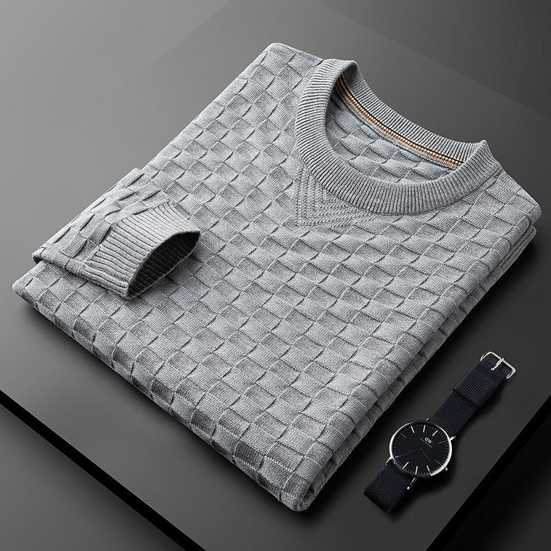 Pull-over gaufré col rond homme Modèle automne