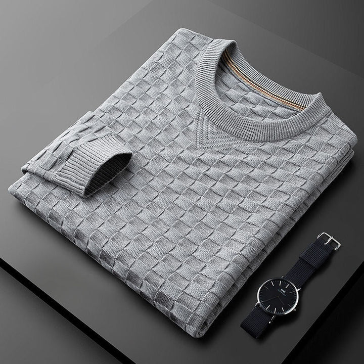 Pull-over gaufré col rond homme Modèle automne