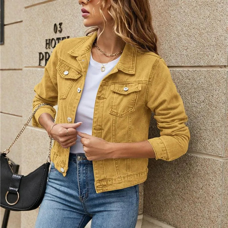 Veste en jean stylée et durable avec boutons et poches
