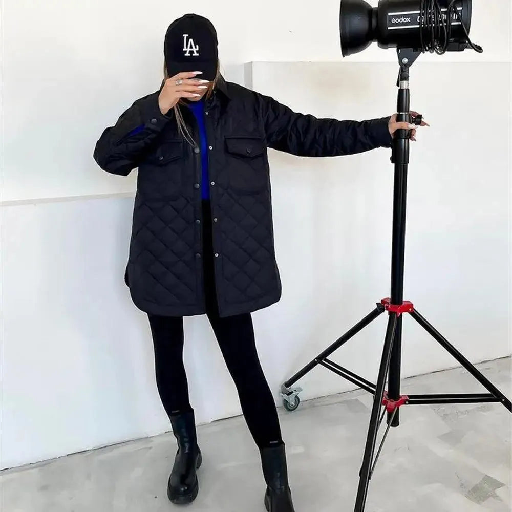 Veste d'automne élégante pour femme, grandes poches pratiques