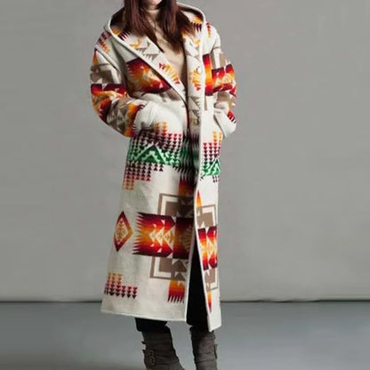 Manteau ethnique long femme style bohème chic