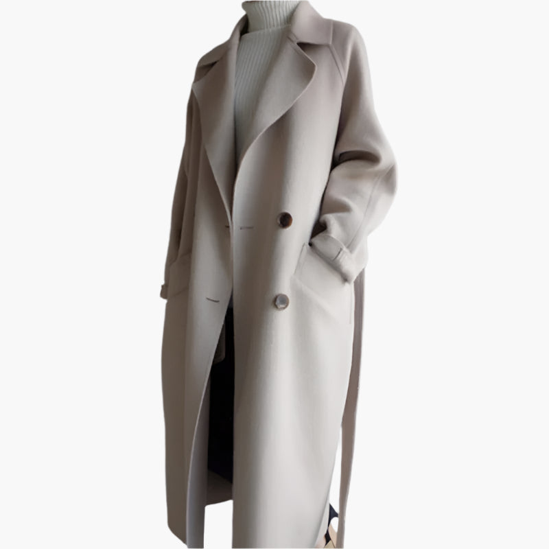 Damen Wintermantel Elegant Wickel Design - IdealeKleiden