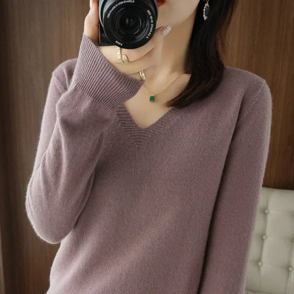 Pull col V confortable pour femme