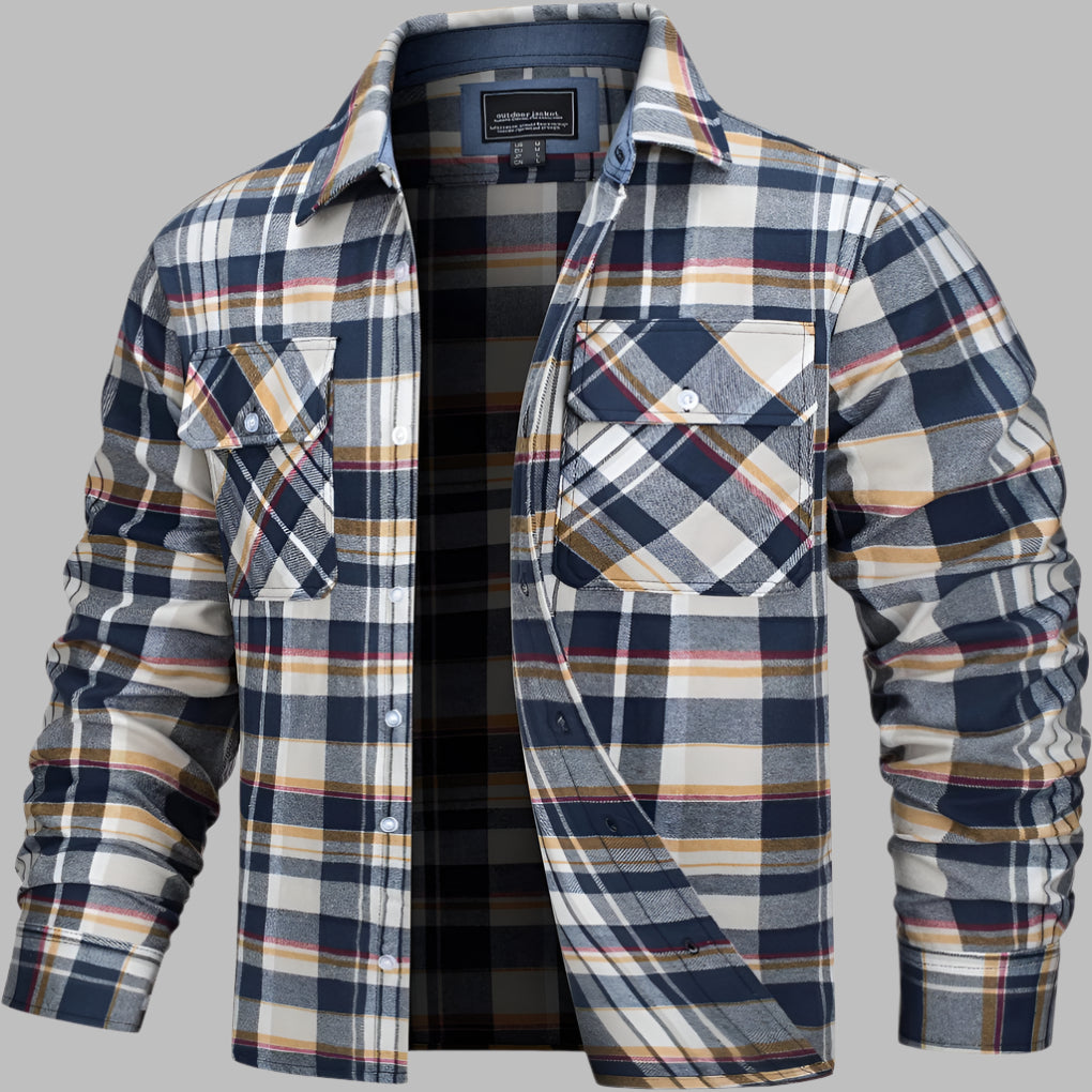 Chemise à carreaux en coton aspect flanelle