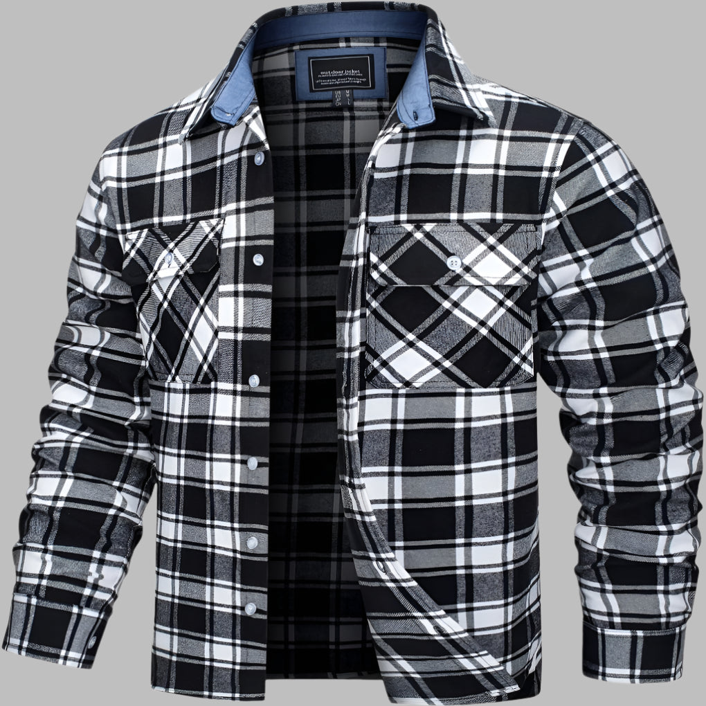 Chemise à carreaux en coton aspect flanelle