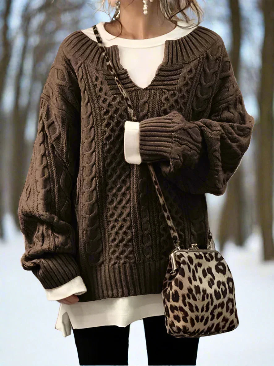 Pull tricoté oversize Doux et chaud Coupe confortable