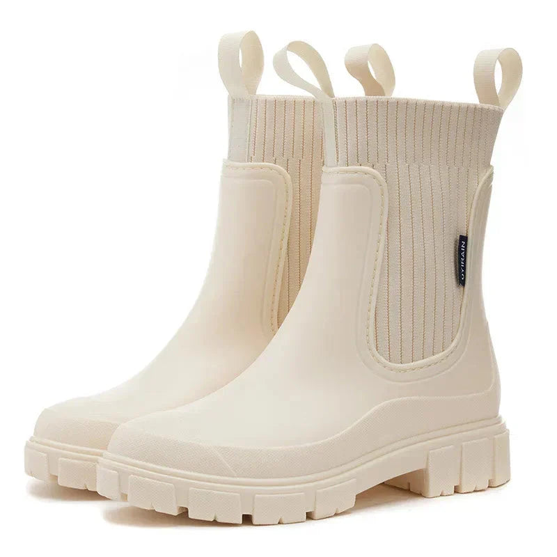 Wasserdichte Gummistiefel Damen Warm Isoliert Rutschfest - IdealeKleiden
