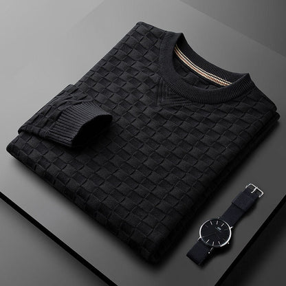 Herren Pullover Waffelstrick Rundhals Herbst Modell - IdealeKleiden