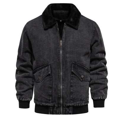 Blouson en jean chaud doublé pour hommes