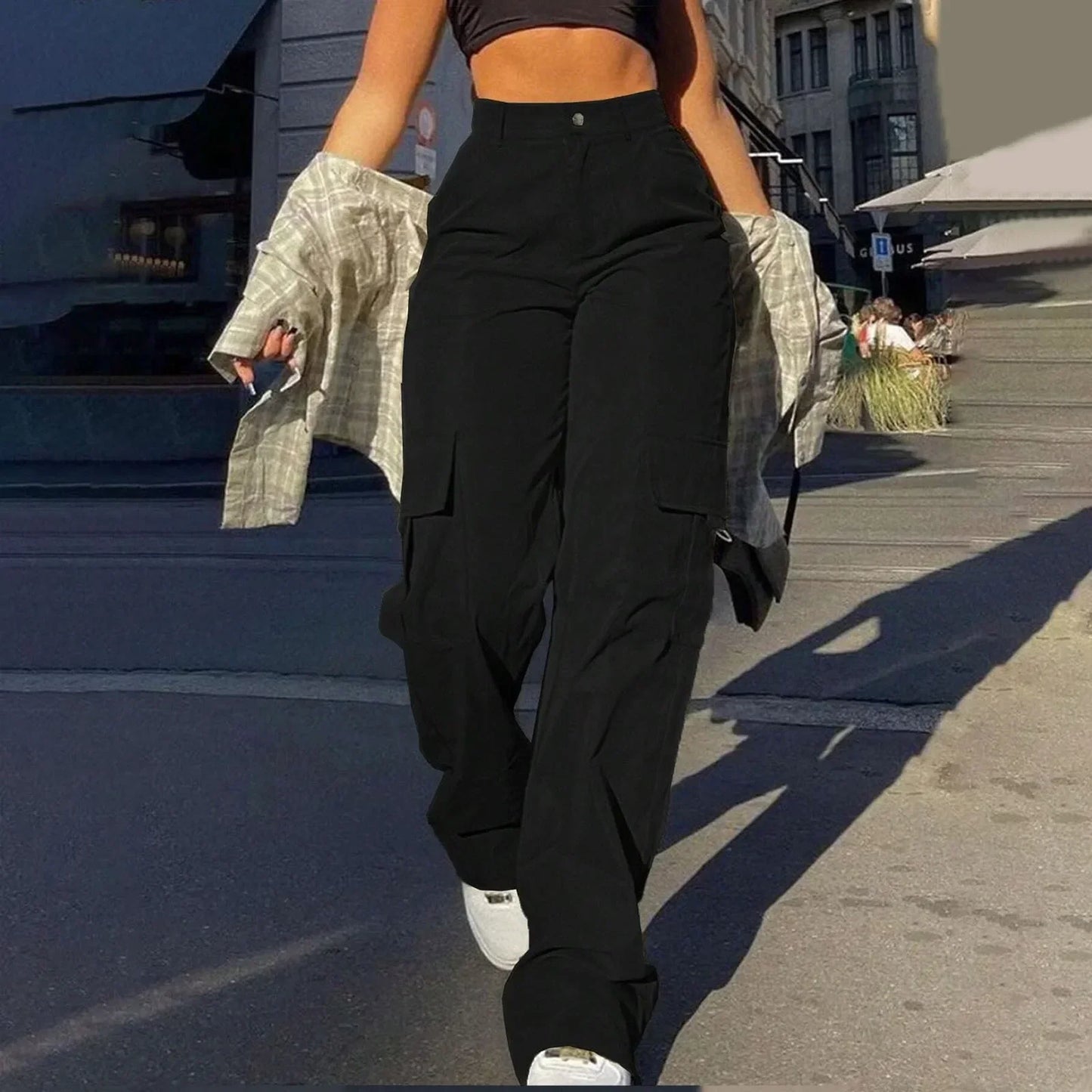 Pantalon cargo femme Confortable Avec de nombreuses poches