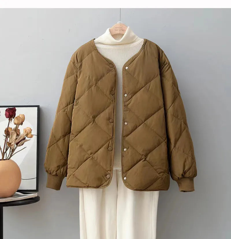 Veste élégante col rond femme boutonnée