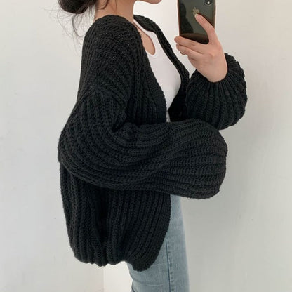 Gilet en grosse maille ouvert pour femme