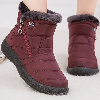 Bottes de neige chaudes Hauteur cheville Imperméables Doublure en peluche