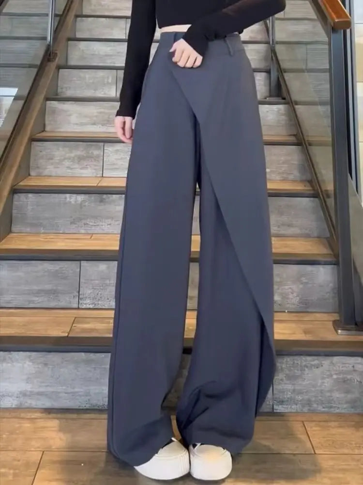 Pantalon large asymétrique pour femme