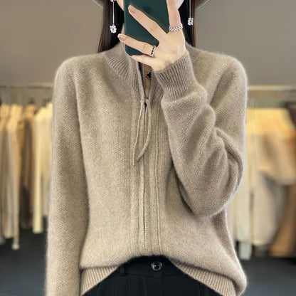 Gilet en laine Double fermeture éclair Haute qualité Doux
