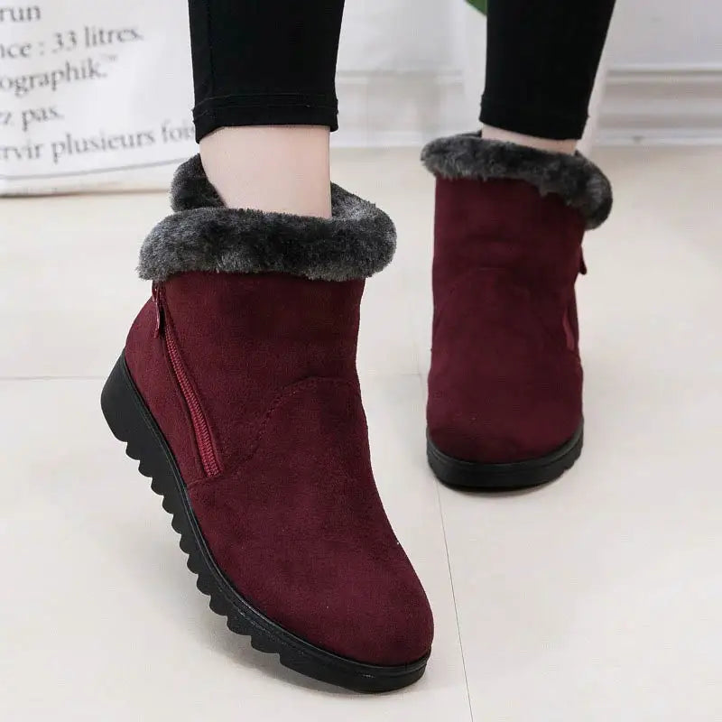 Bottes d'hiver chaudes Doublure en peluche Antidérapantes